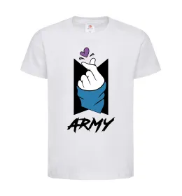 Дитяча футболка BTS army heart Білий фото