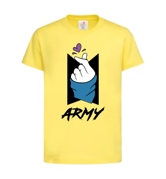 Дитяча футболка BTS army heart Лимонний фото