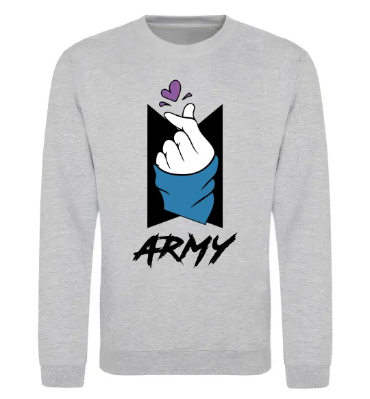 Свитшот BTS army heart Серый меланж фото