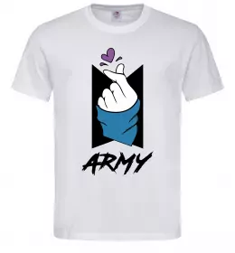 Мужская футболка BTS army heart Белый фото