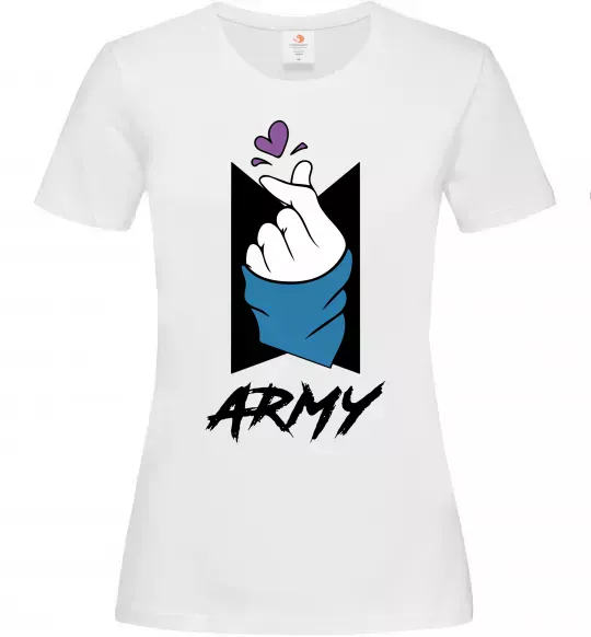 Жіноча футболка BTS army heart Білий фото