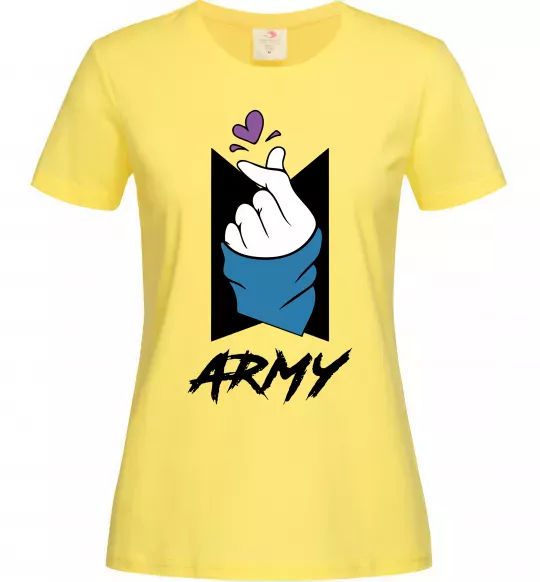 Жіноча футболка BTS army heart Лимонний фото