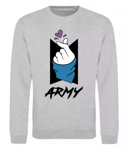 Свитшот BTS army heart Серый меланж фото