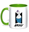 Чашка с цветной ручкой BTS army heart Лаймовый фото