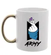 Чашка з кольоровою ручкою BTS army heart Золото фото