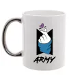 Чашка з кольоровою ручкою BTS army heart Срібло фото
