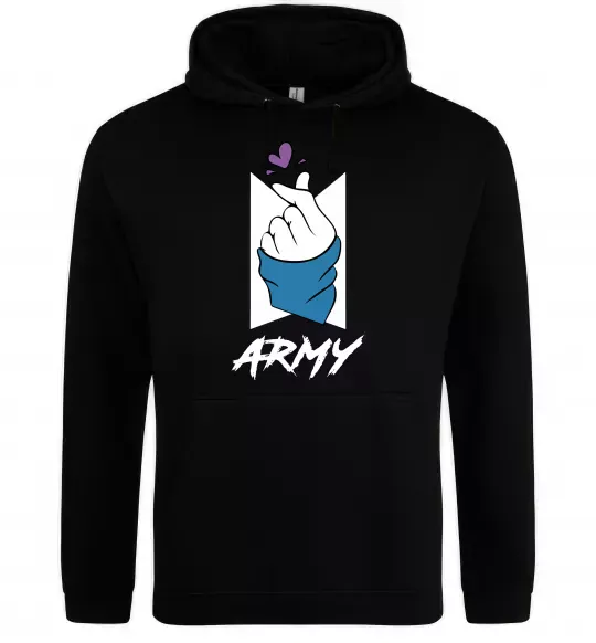 Женская толстовка (худи) BTS army heart Черный фото