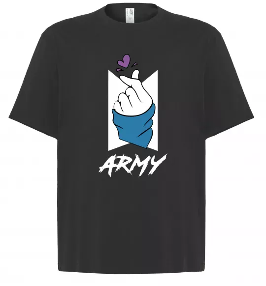 Футболка Оверсайз BTS army heart Черный фото
