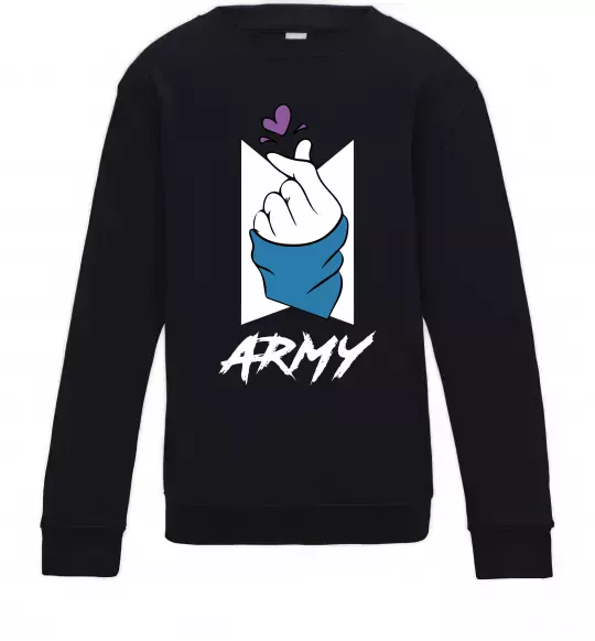 Детский Свитшот BTS army heart Черный фото