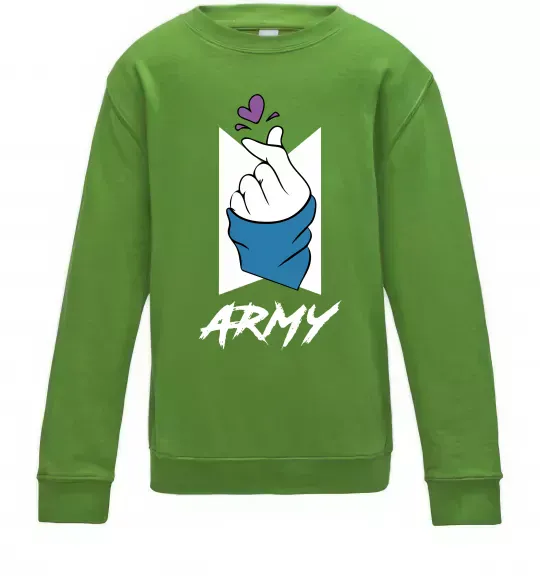 Детский Свитшот BTS army heart Лаймовый фото