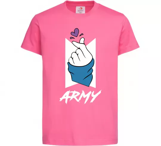 Дитяча футболка BTS army heart Яскраво-рожевий фото