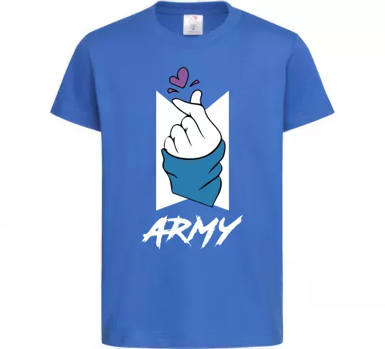 Дитяча футболка BTS army heart Яскраво-синій фото