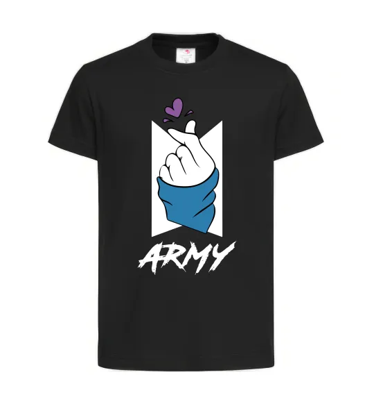 Дитяча футболка BTS army heart Чорний фото