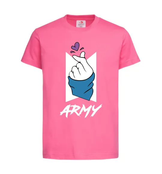 Дитяча футболка BTS army heart Яскраво-рожевий фото