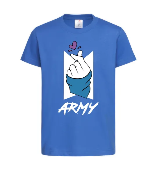 Дитяча футболка BTS army heart Яскраво-синій фото