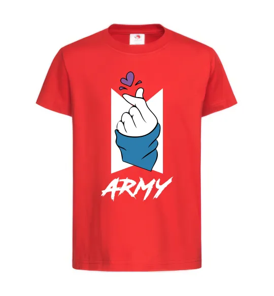 Дитяча футболка BTS army heart Червоний фото