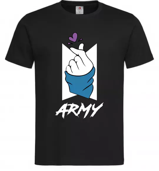 Чоловіча футболка BTS army heart Чорний фото