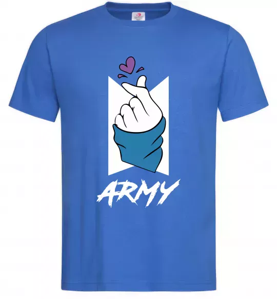 Чоловіча футболка BTS army heart Яскраво-синій фото