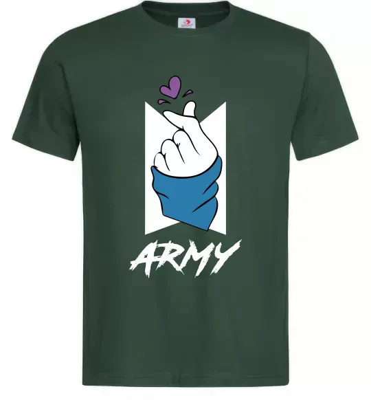 Чоловіча футболка BTS army heart Темно-зелений фото