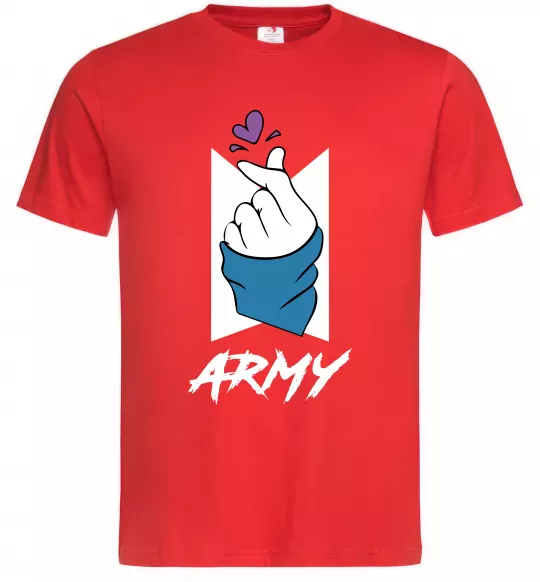 Чоловіча футболка BTS army heart Червоний фото