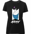 Женская премиум футболка BTS army heart Черный фото