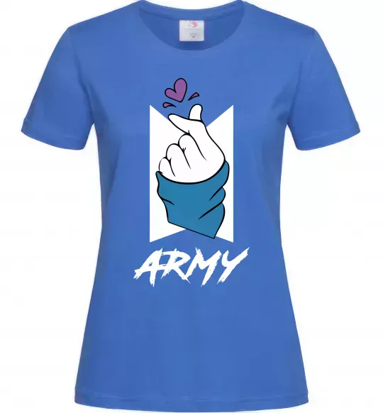 Жіноча футболка BTS army heart Яскраво-синій фото