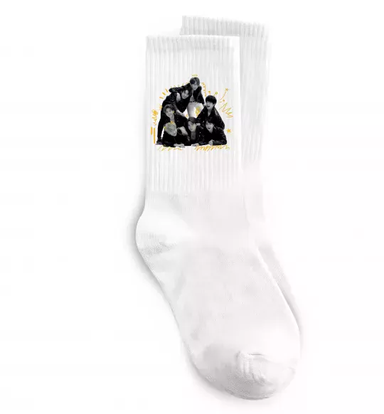 Шкарпетки BTS фото домальоване Білий фото