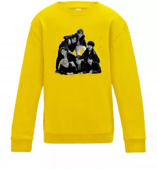 Дитячий світшот BTS фото домальоване Сонячно жовтий фото