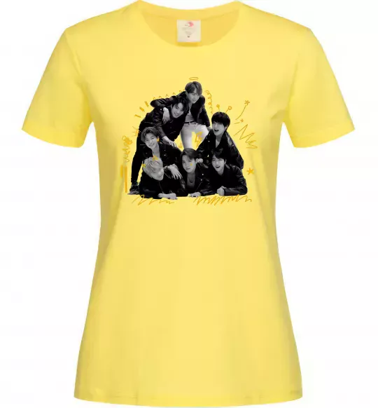 Женская футболка BTS фото домальоване Лимонный фото