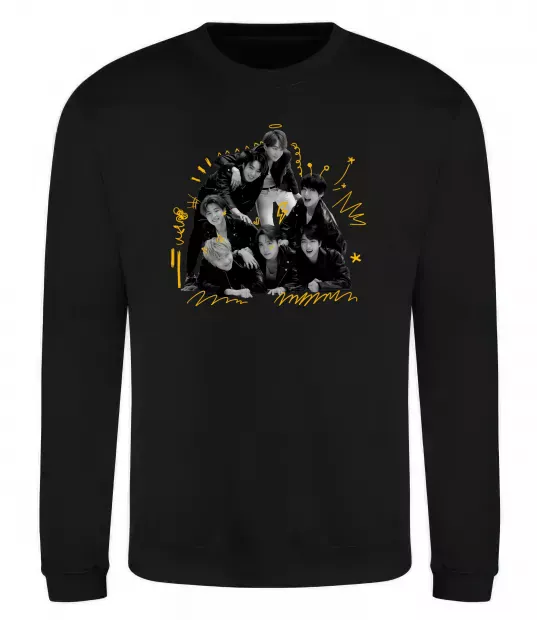 Свитшот BTS фото домальоване Черный фото