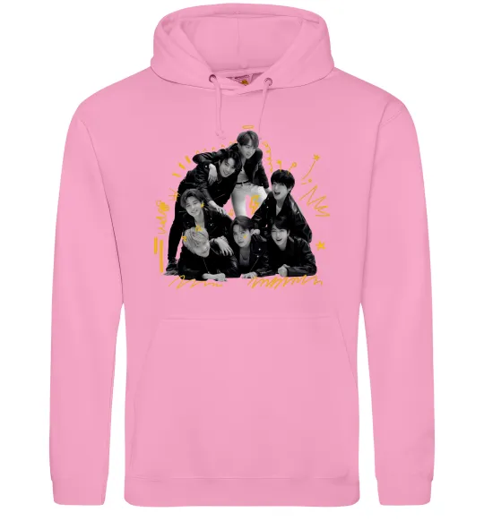 Жіноча толстовка (худі) BTS фото домальоване Рожевий фото