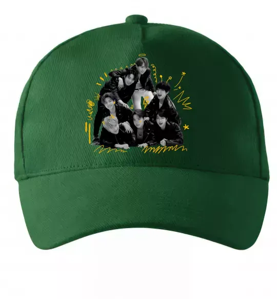 Кепка BTS фото домальоване Темно-зелений фото