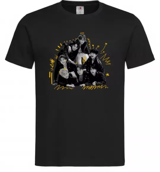 Мужская футболка BTS фото домальоване Черный фото