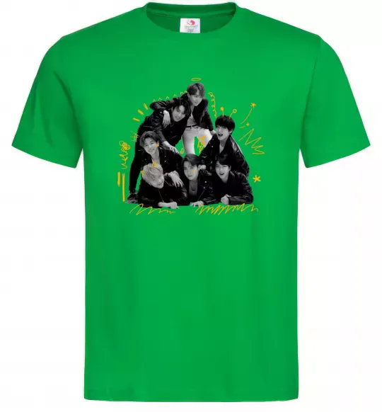 Мужская футболка BTS фото домальоване Зеленый фото