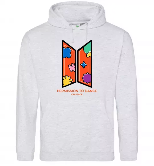 Мужская толстовка (худи) Permission to dance on stage Серый меланж фото