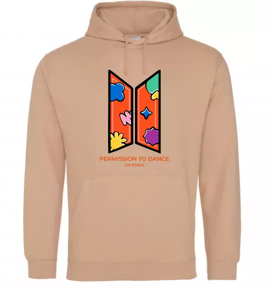 Мужская толстовка (худи) Permission to dance on stage Песочный фото