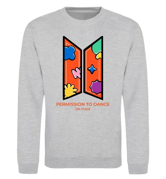 Свитшот Permission to dance on stage Серый меланж фото