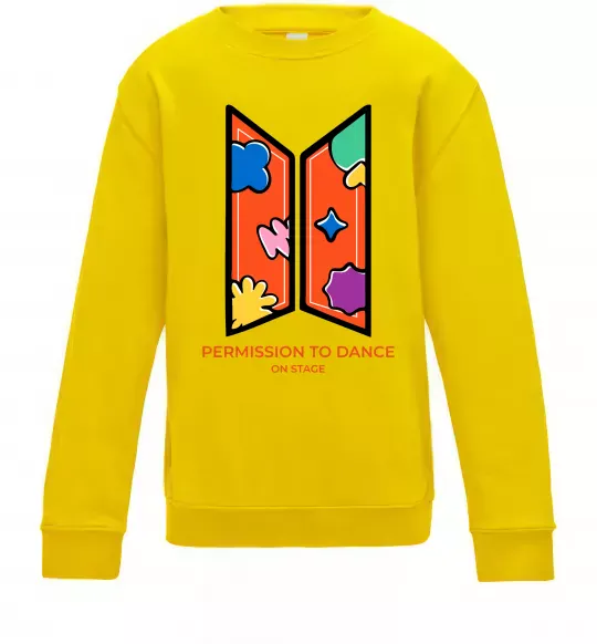 Дитячий світшот Permission to dance on stage Сонячно жовтий фото
