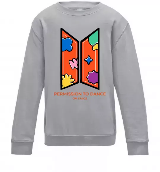 Дитячий світшот Permission to dance on stage Сірий меланж фото