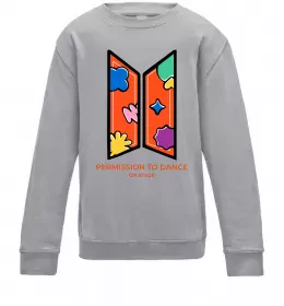 Детский Свитшот Permission to dance on stage Серый меланж фото