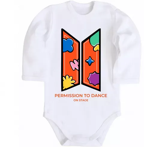 Детский боди Permission to dance on stage Белый фото