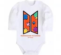 Детский боди Permission to dance on stage Белый фото
