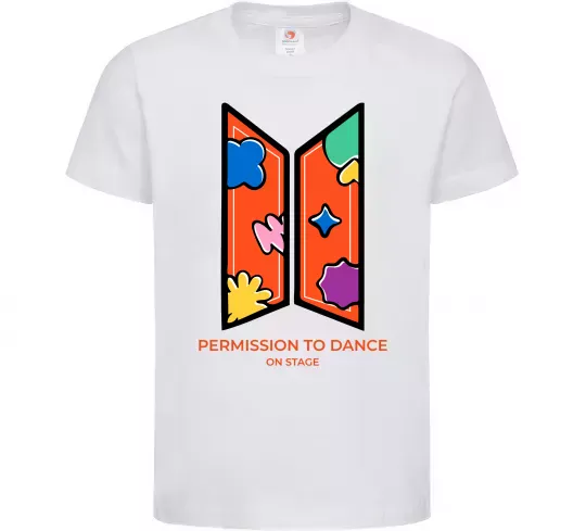 Дитяча футболка Permission to dance on stage Білий фото