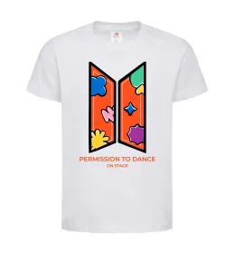 Детская футболка Permission to dance on stage Белый фото