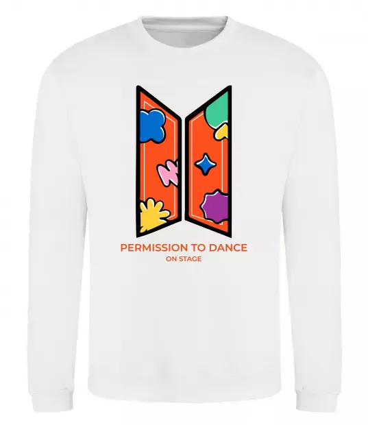 Свитшот Permission to dance on stage Белый фото