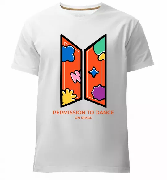 Чоловіча преміум футболка Permission to dance on stage Білий фото