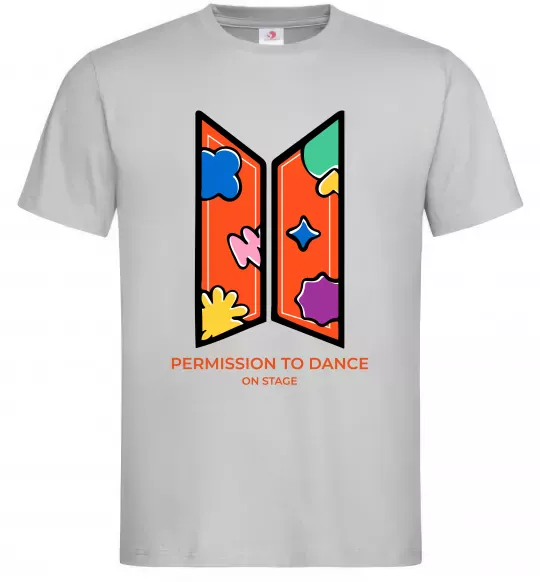 Мужская футболка Permission to dance on stage Серый фото