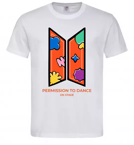 Мужская футболка Permission to dance on stage Белый фото