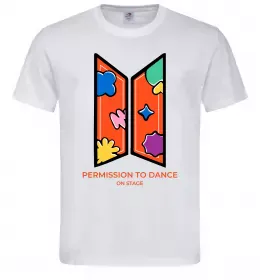 Мужская футболка Permission to dance on stage Белый фото