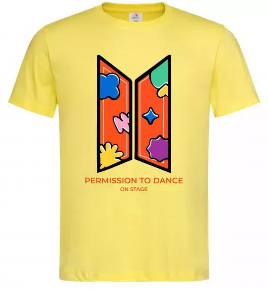 Мужская футболка Permission to dance on stage Лимонный фото